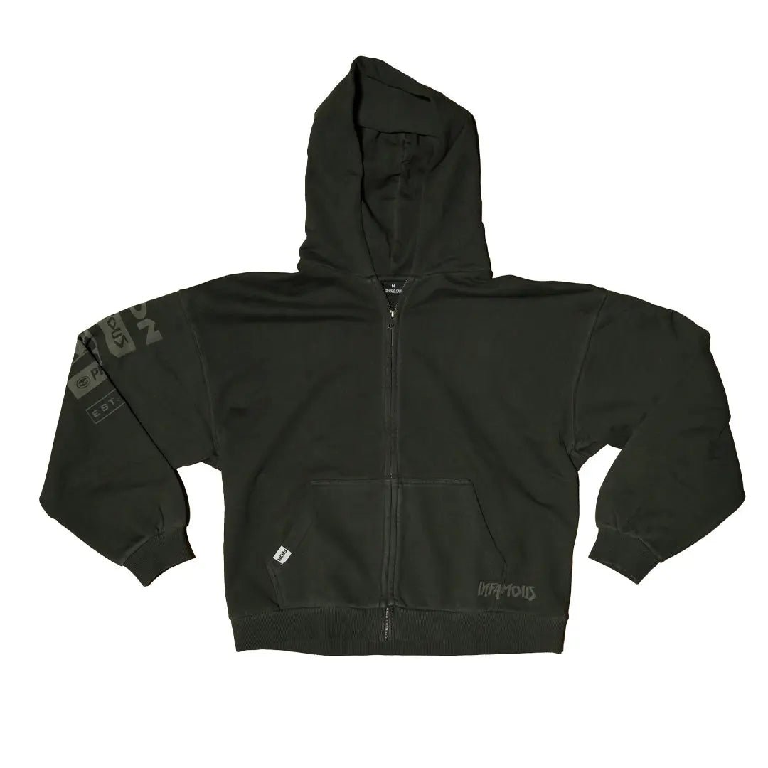 HERITAGE ZIP HOODIE - SAGE GREY WASH Infamous Paintball