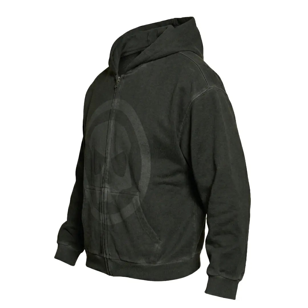 HERITAGE SKULL ZIP HOODIE - SAGE GREY WASH Infamous Paintball