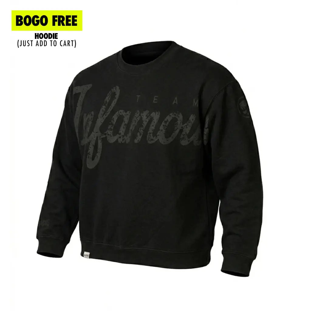 HERITAGE CREWNECK - SCRIPT / BLACK WASH Infamous Paintball