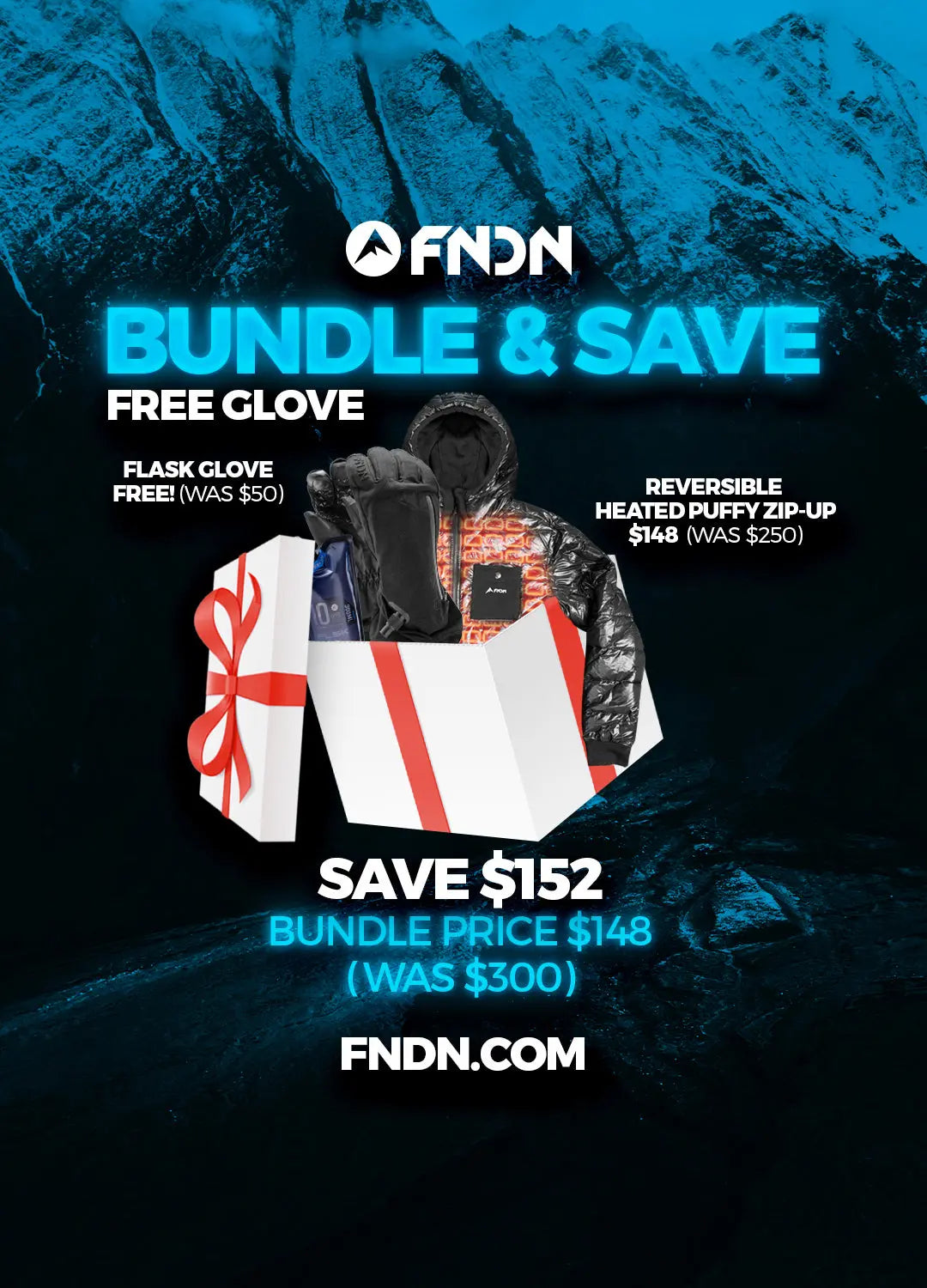 FREE FLASK GLOVE + PUFFY JACKET FNDN