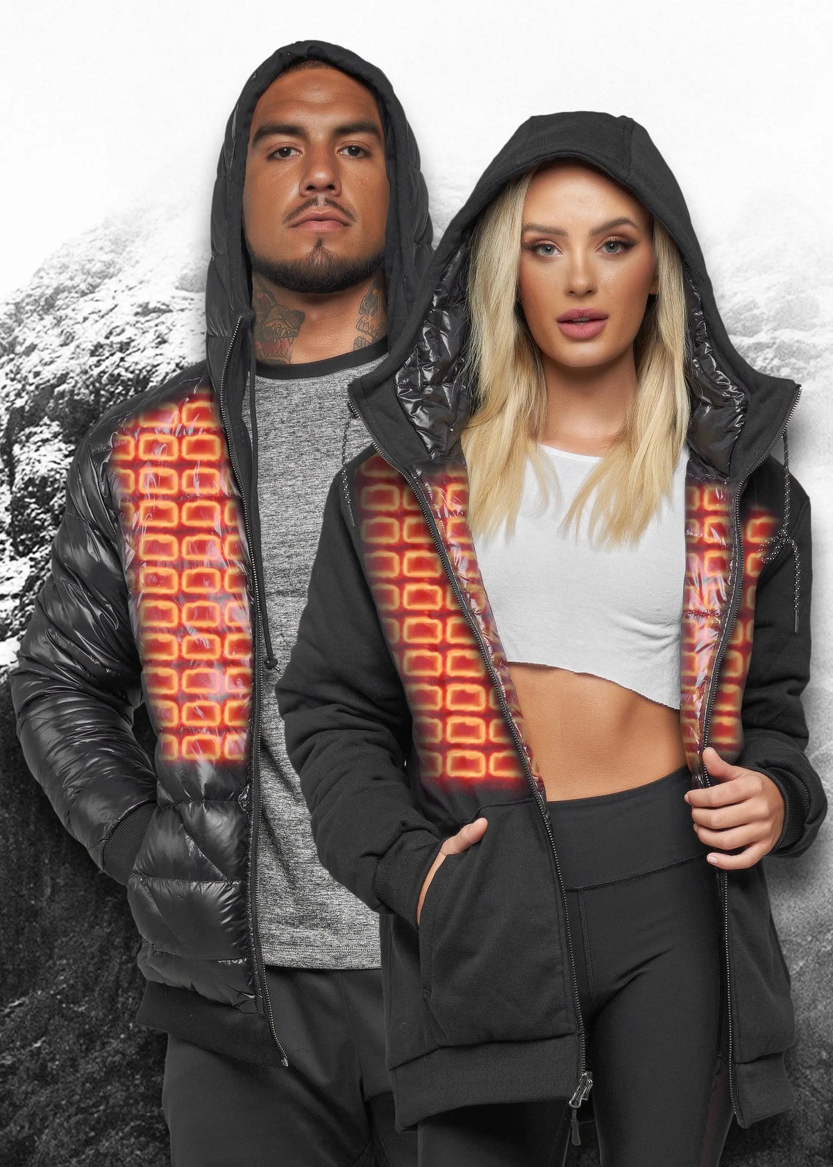 FNDN™ Reversible Heated Puffy Zip Up FNDN