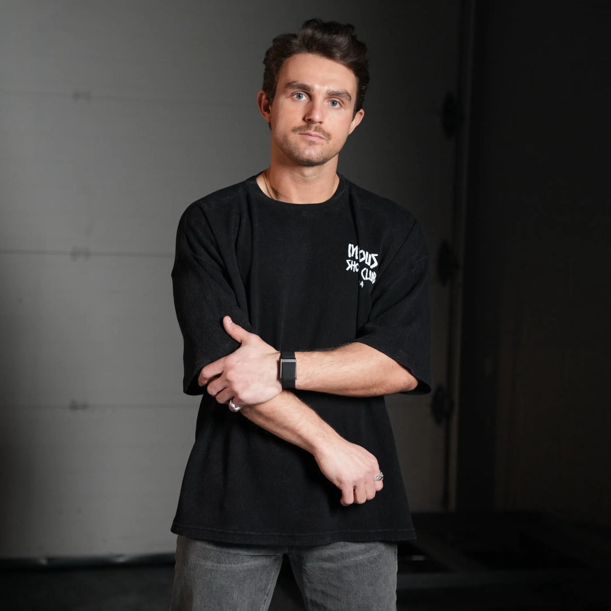 FOUNDATION WAFFLE TEE – BLACK WASH Infamous Paintball