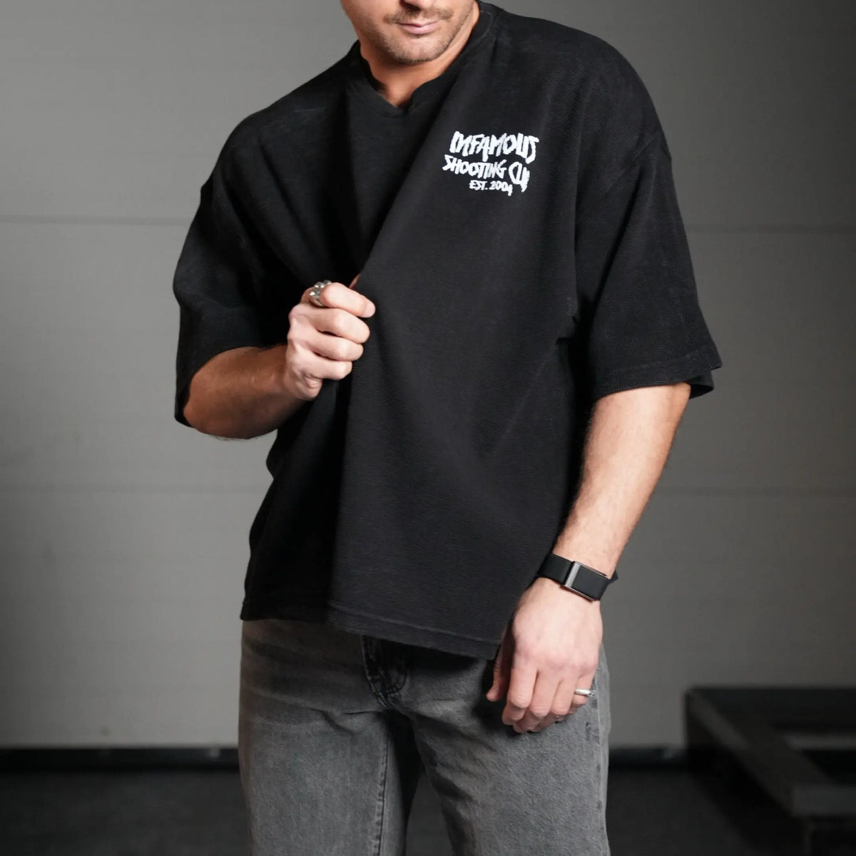 FOUNDATION WAFFLE TEE – BLACK WASH Infamous Paintball