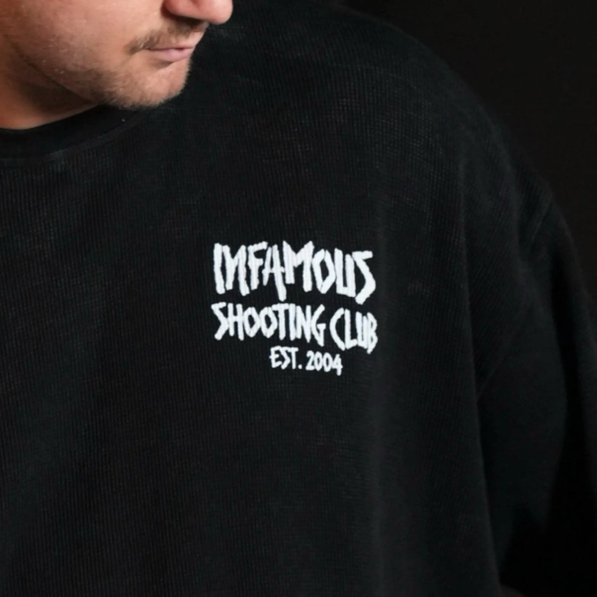 FOUNDATION WAFFLE TEE – BLACK WASH Infamous Paintball