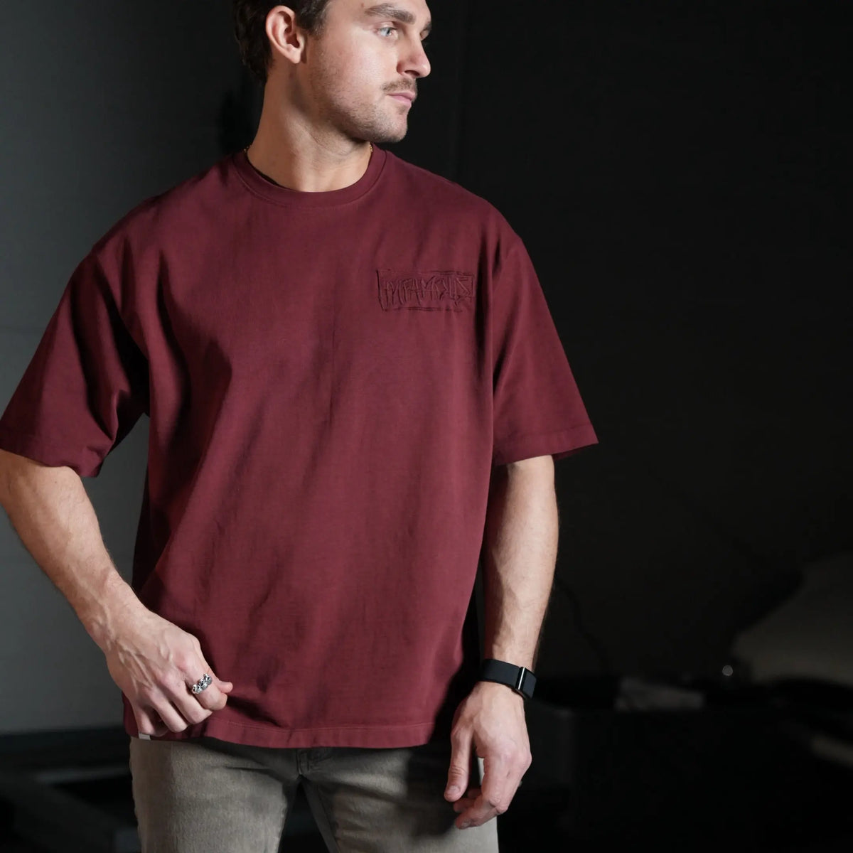 FOUNDATION TEE - RED WASH Infamous Paintball
