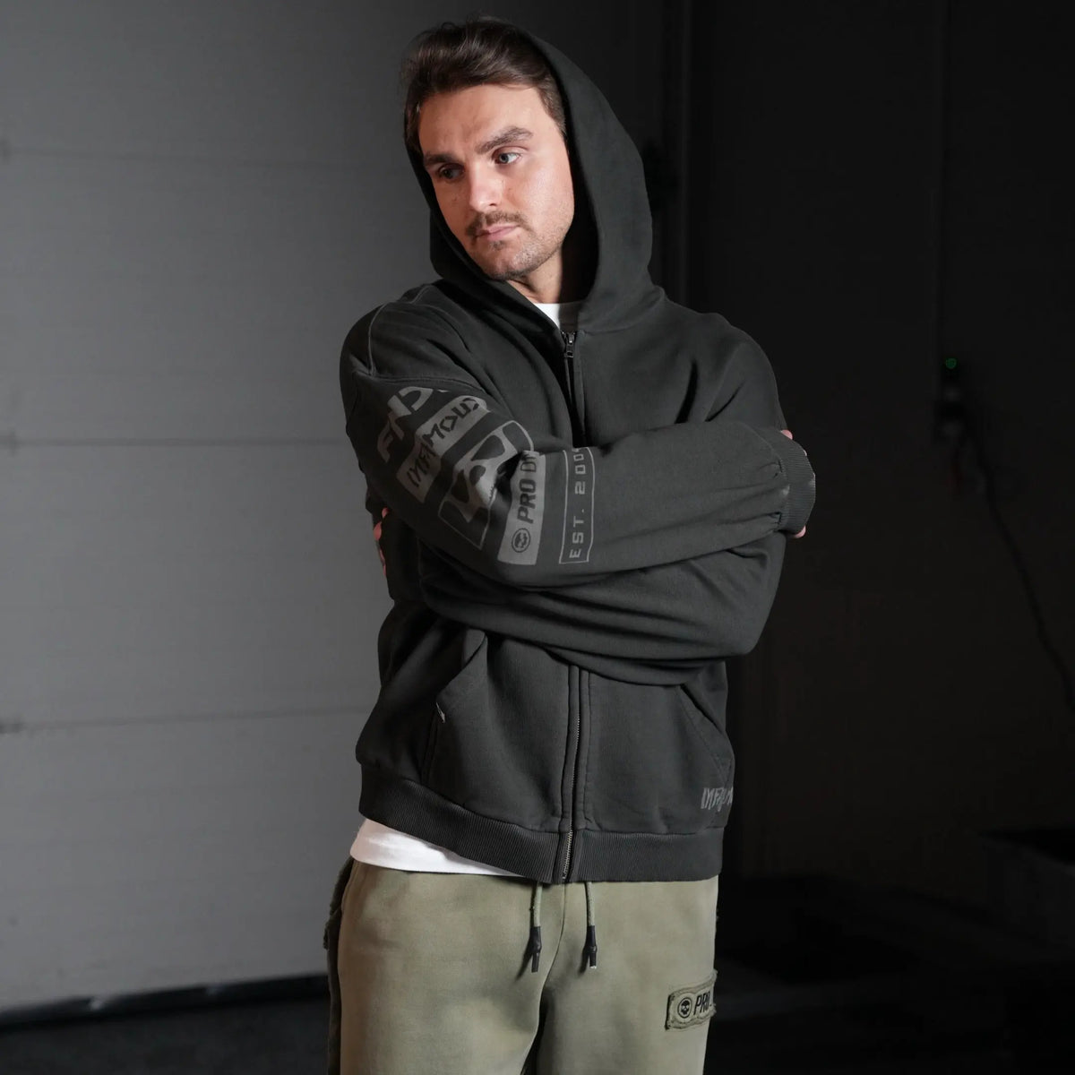 HERITAGE ZIP HOODIE - SAGE GREY WASH Infamous Paintball