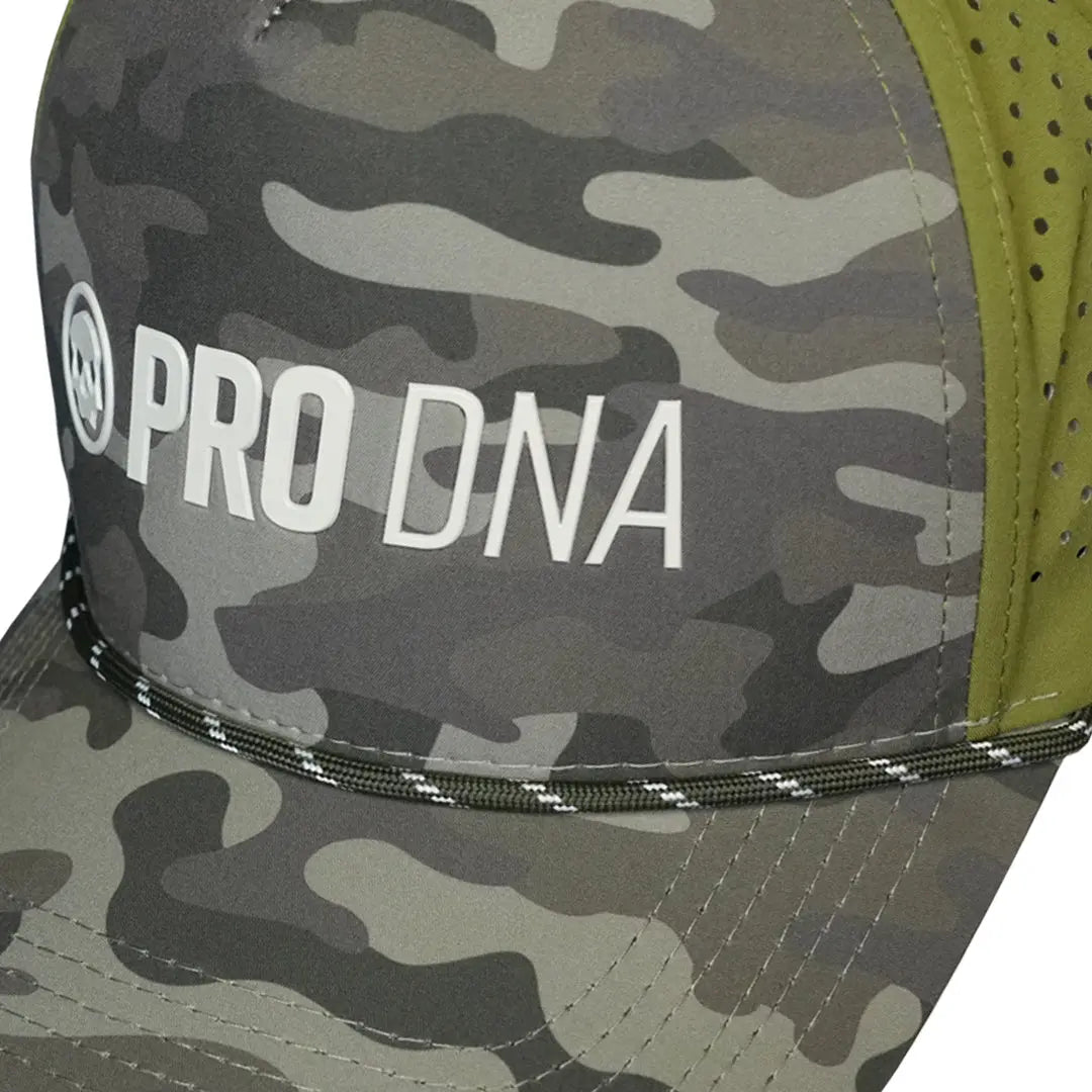 Pro DNA Weatherproof Snapback Hat - Green Camo Infamous Paintball
