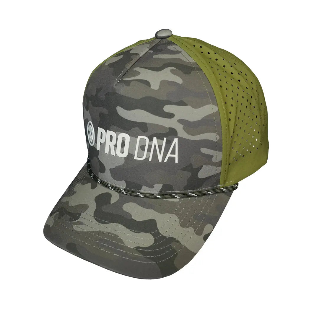 Pro DNA Weatherproof Snapback Hat - Green Camo Infamous Paintball