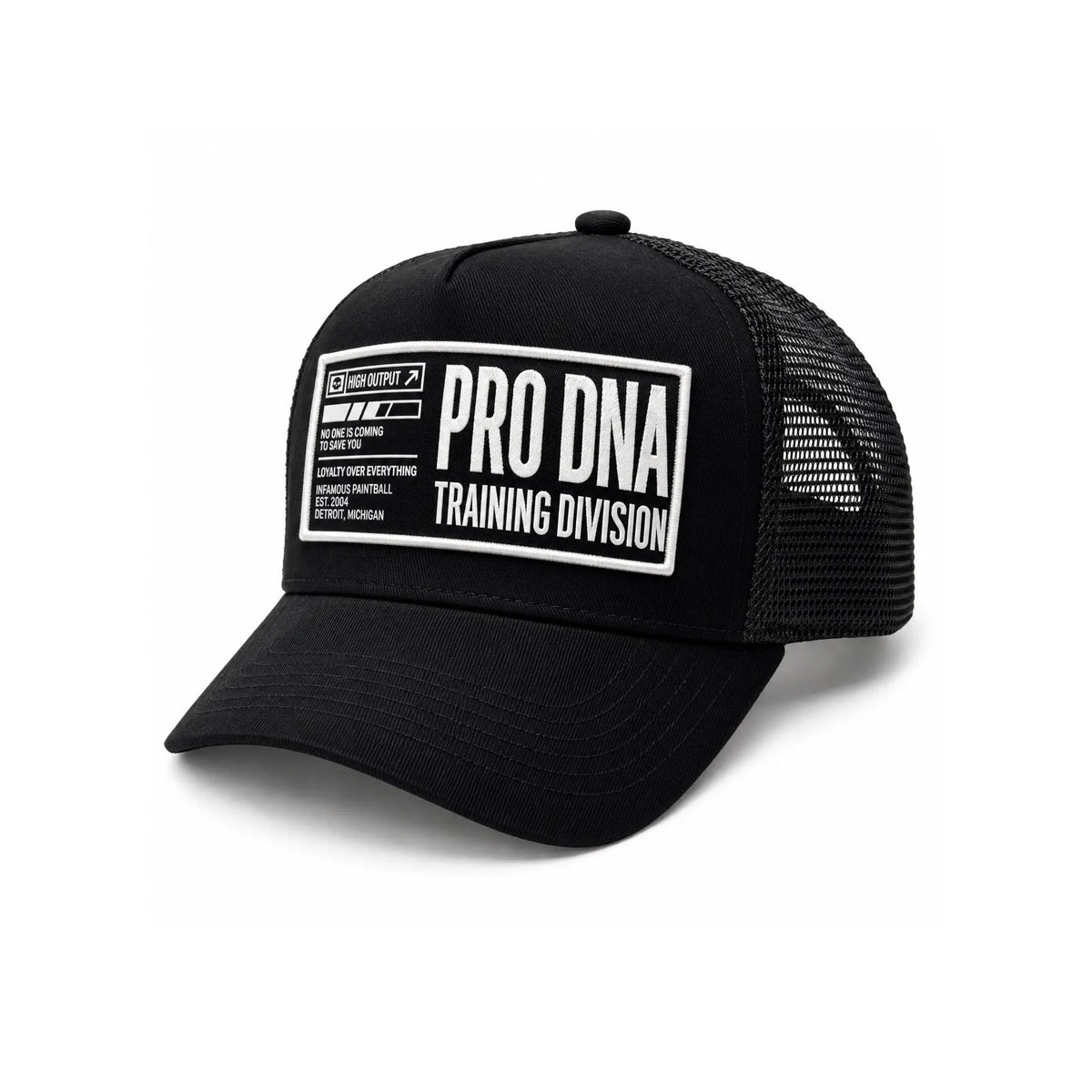 INFAMOUS™ Snapback Trucker Hat - Training Division - Black Infamous Paintball