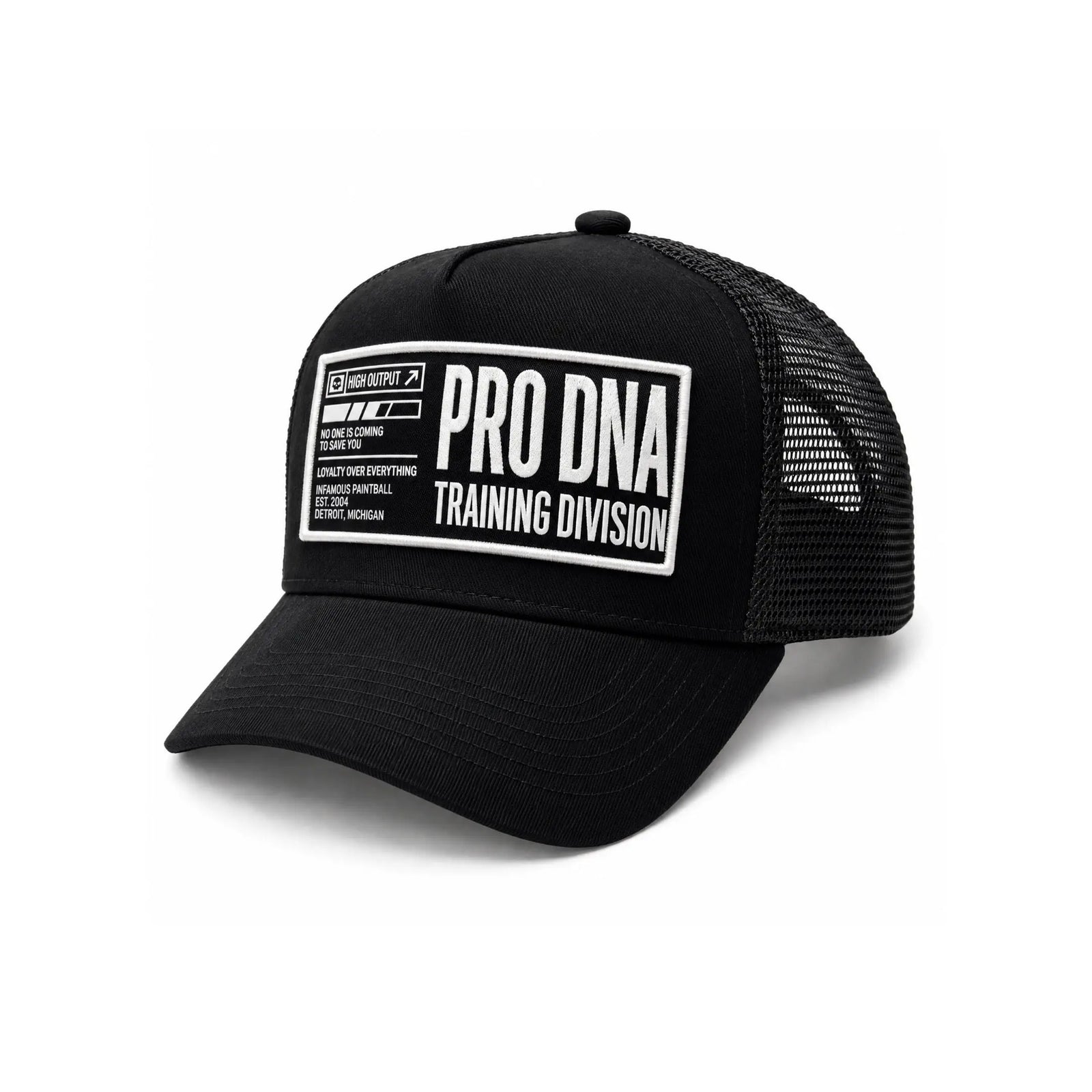 INFAMOUS™ Snapback Trucker Hat - Training Division - Black Infamous Paintball