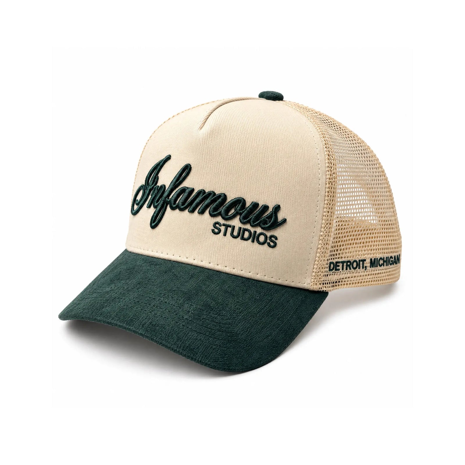 INFAMOUS™ Snapback Suede Hat - Studios - Neutral/Forest Infamous Paintball