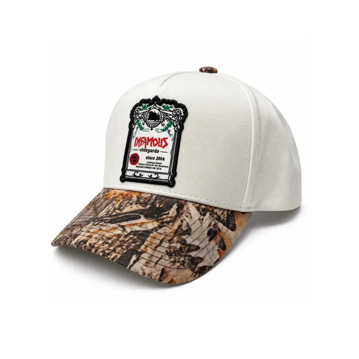 INFAMOUS™ Snapback Hat - Vineyards - White/Camo Infamous Paintball