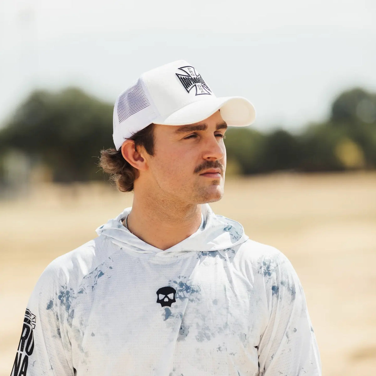 INFAMOUS™ Snapback Suede Hat - Choppers Cross - White Infamous Paintball