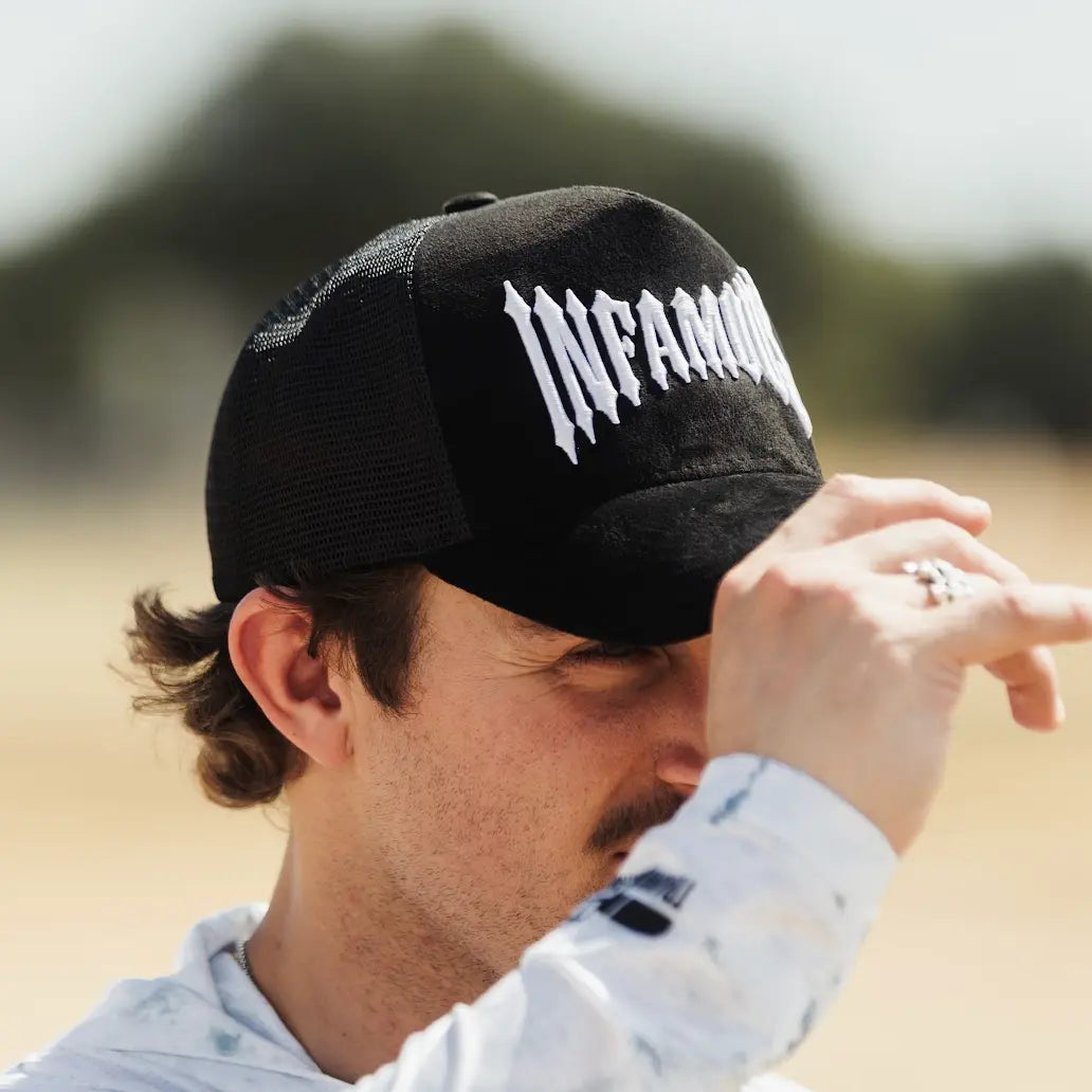 INFAMOUS™ Snapback Suede Hat - Choppers - Black Infamous Paintball