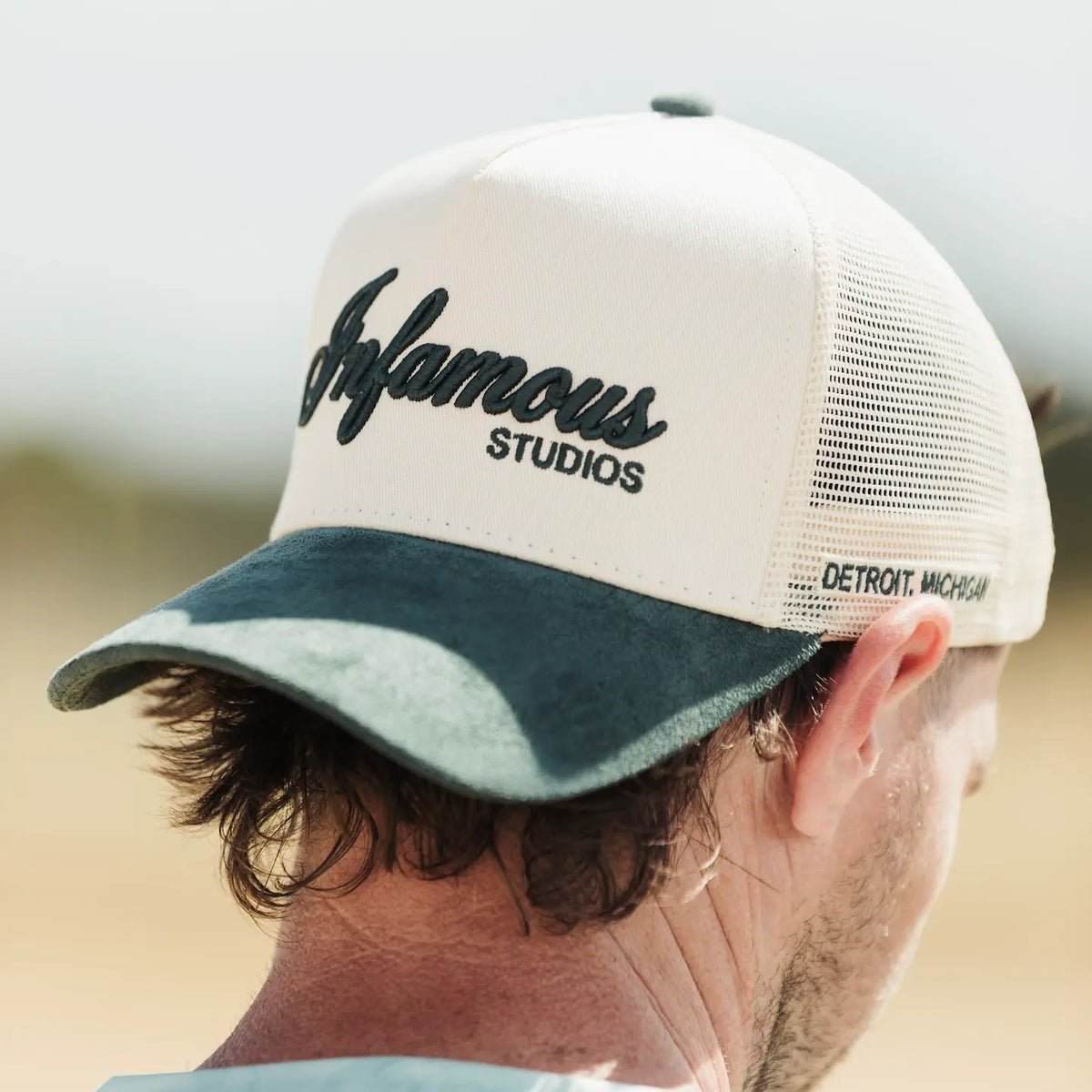 INFAMOUS™ Snapback Suede Hat - Studios - Neutral/Forest Infamous Paintball