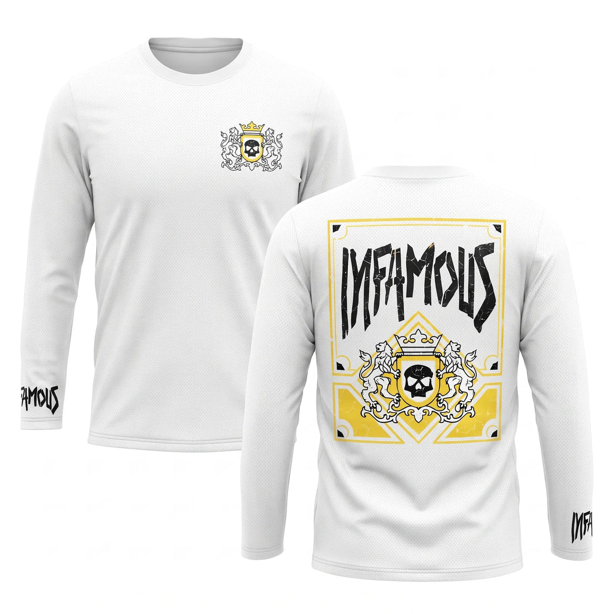 Crowns White - AeroSilk Long Sleeve Infamous Paintball