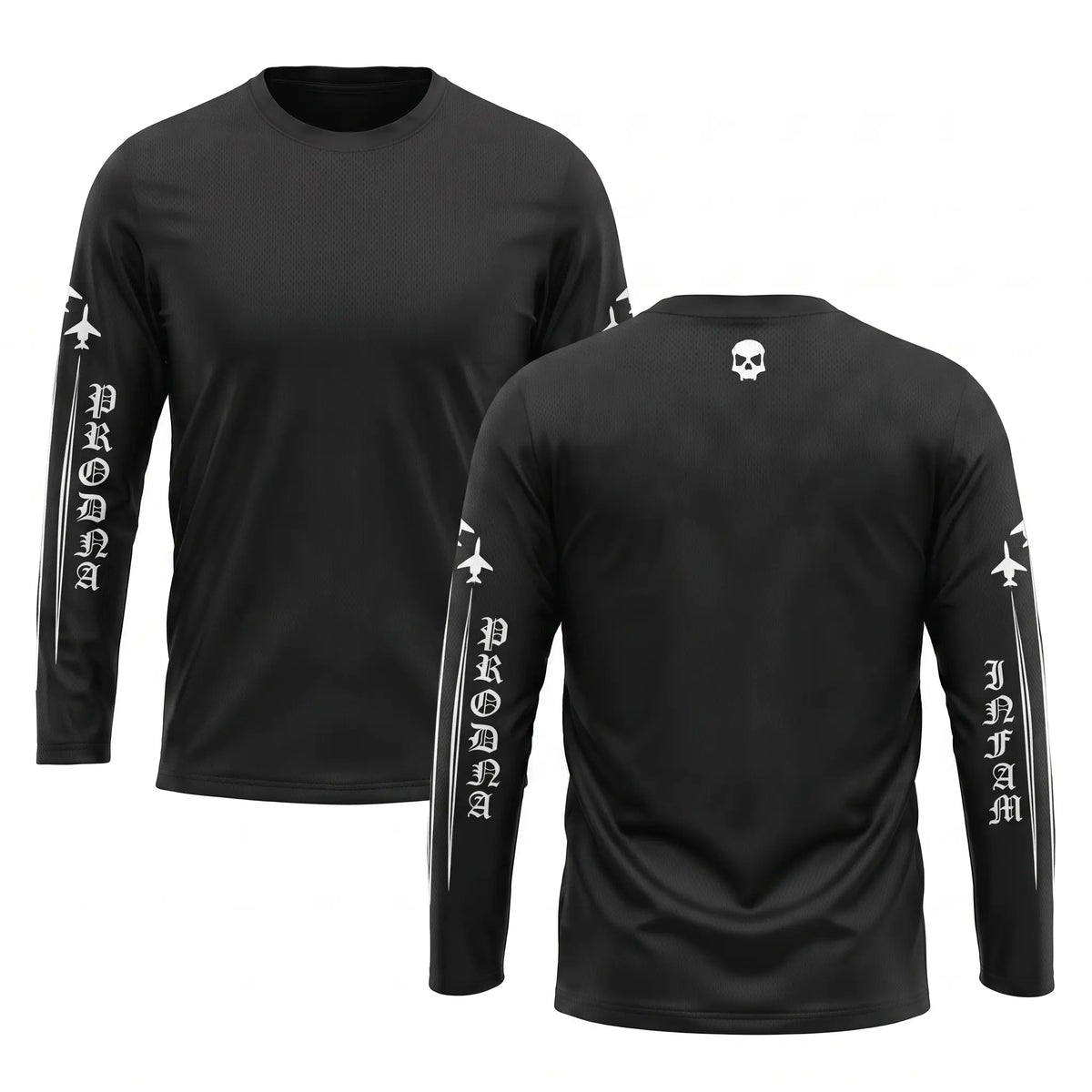 Fuel The Jets (Blk/White) - AeroSilk Long Sleeve Infamous Paintball