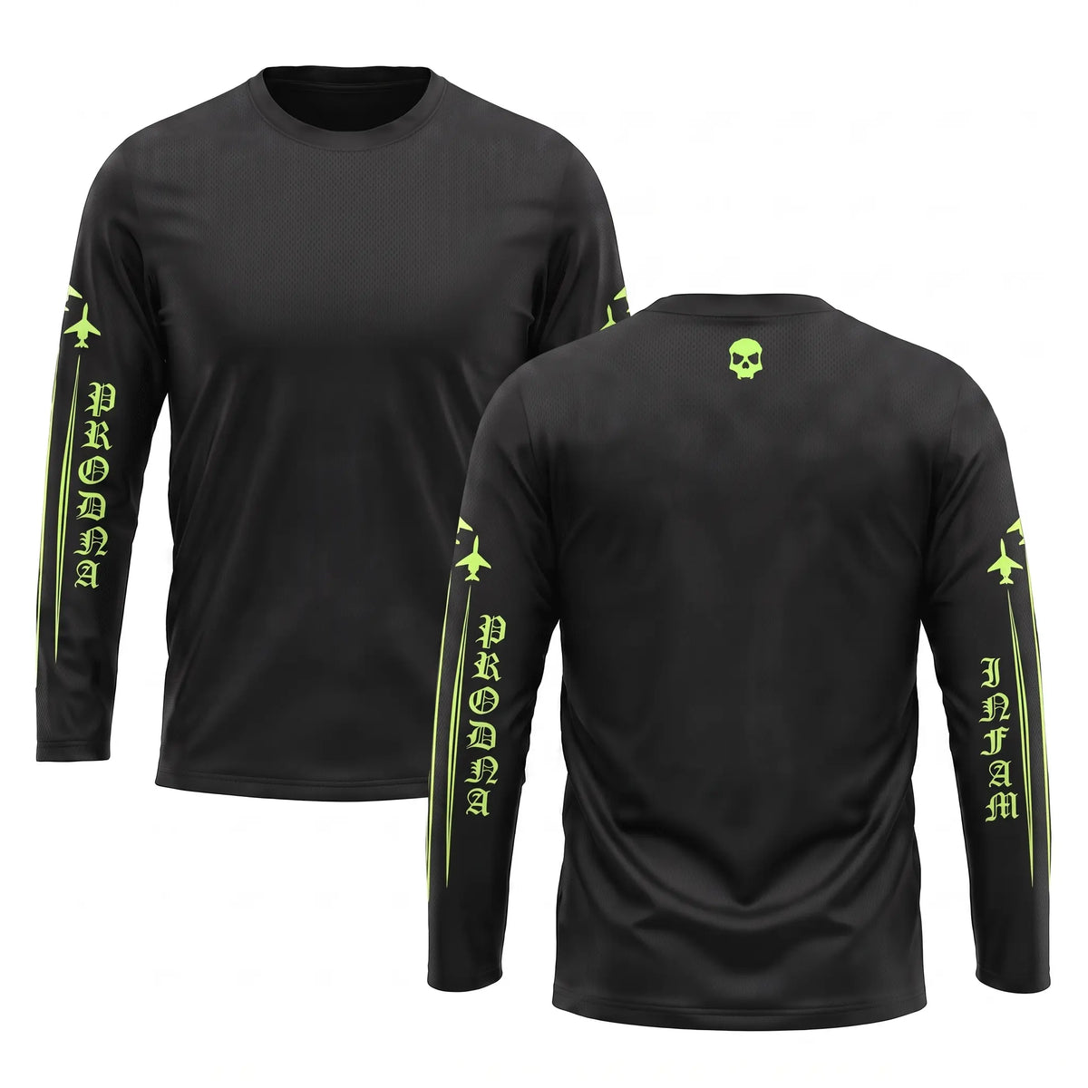 Fuel The Jets (Blk/Volt) - AeroSilk Long Sleeve Infamous Paintball