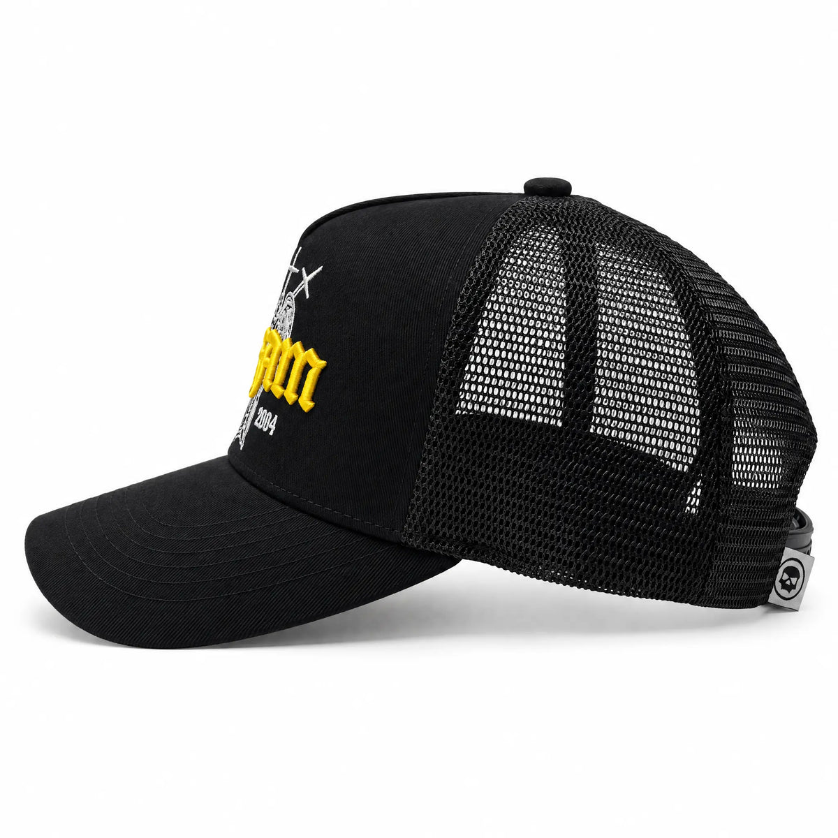 INFAMOUS™ Snapback Trucker Hat - Angel - Black/Gold Infamous Paintball