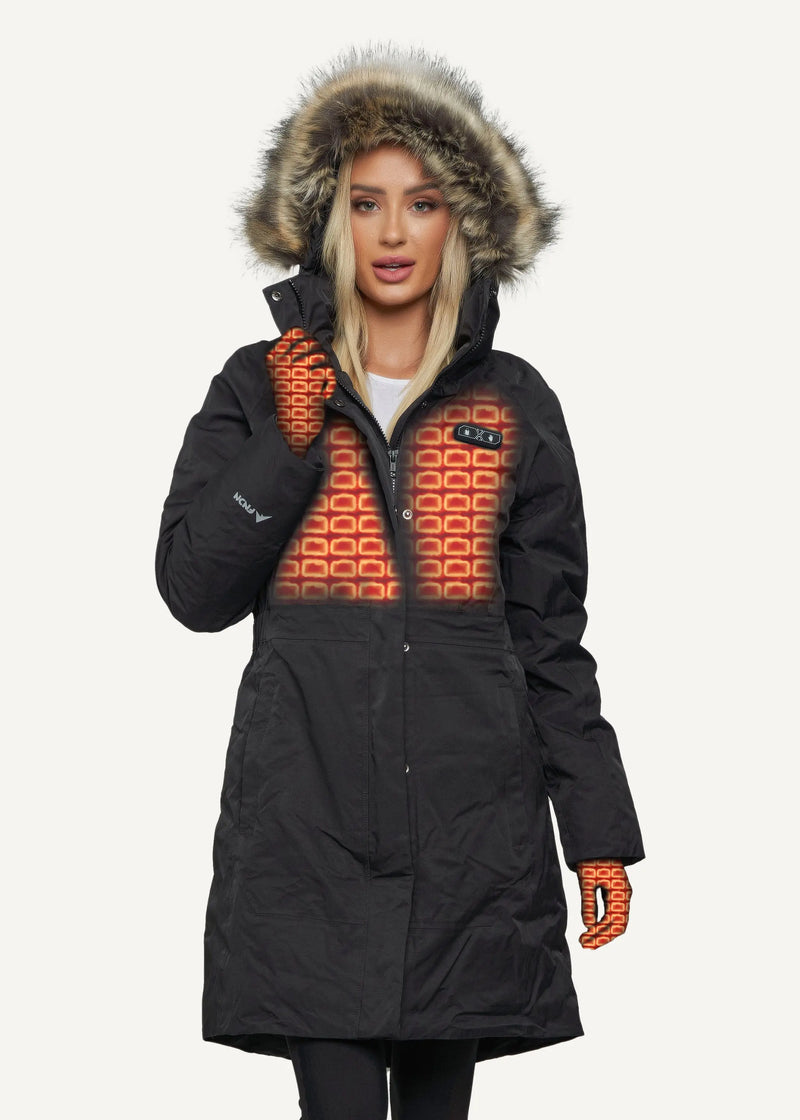 FNDN™ Women’s Heated Parka with Built-in Heated Gloves