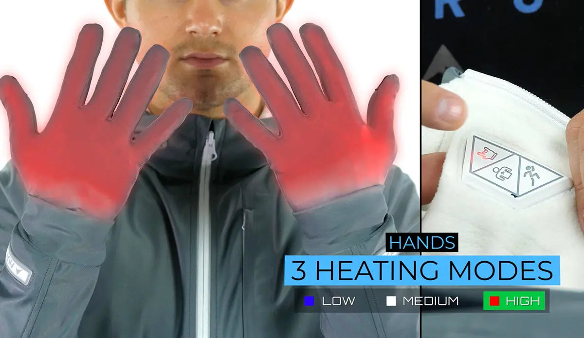 FNDN Heated LED Athletic Jacket w/ Built-In Heated Gloves